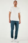 Buratti Streç Pamuklu Regular Fit Normal Bel Boru Paça Jeans Erkek Kot Pantolon 2210S56PARMA YEŞİL