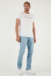 Buratti Streç Pamuklu Regular Fit Normal Bel Boru Paça Jeans Erkek Kot Pantolon 2201S512PARMA AÇIK MAVİ