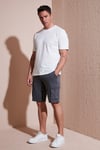 Buratti Streç Pamuklu Regular Fit Normal Bel Kargo Cepli Erkek Şort 4510S79MILAN GRİ