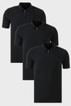 Buratti Streç Pamuklu Regular Fit Yarım Fermuarlı 3'lü Paket Erkek Polo Yaka T Shirt 5902972S3 Siyah-Siyah-Siyah