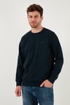 Buratti Streç Pamuklu Relaxed Fit Bisiklet Yaka 2'li Paket Erkek Sweat 5901210S2 LACİVERT-SİYAH