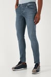 Buratti Streç Pamuklu Slim Fit Normal Bel Dar Paça Jeans Erkek Kot Pantolon 1120S02NAPOLI MAVİ