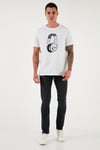 Buratti Streç Pamuklu Slim Fit Yüksek Bel Dar Paça Jeans Erkek Kot Pantolon 3300C03TOKYO Füme Siyah