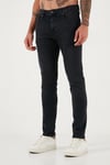 Buratti Streç Pamuklu Slim Fit Yüksek Bel Dar Paça Jeans Erkek Kot Pantolon 3300C03TOKYO Füme Siyah