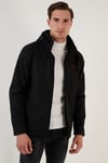 Buratti Suya ve Rüzgara Dayanıklı Kapüşonlu Softshell Erkek Mont 5855045 SİYAH
