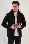 Buratti Suya ve Rüzgara Dayanıklı Kapüşonlu Softshell Erkek Mont 5855045 SİYAH