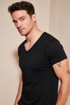 Buratti V Yaka % 100 Pamuk Erkek T Shirt 54154 SİYAH