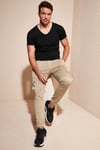Buratti V Yaka % 100 Pamuk Erkek T Shirt 54154 SİYAH