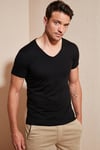 Buratti V Yaka % 100 Pamuk Erkek T Shirt 54154 SİYAH