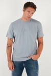 Buratti Yazı Detaylı Pamuklu Regular Fit Bisiklet Yaka Erkek T Shirt 59020203 AÇIK GRİ