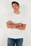 Buratti Yazı Detaylı Pamuklu Regular Fit Bisiklet Yaka Erkek T Shirt 59020203 EKRU