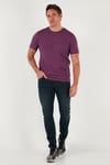Buratti Yazı Detaylı Pamuklu Regular Fit Bisiklet Yaka Erkek T Shirt 59020203 MÜRDÜM