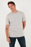 Buratti Yazı Detaylı Pamuklu Regular Fit Bisiklet Yaka Erkek T Shirt 59020203 KÜL