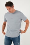 Buratti Yazı Detaylı Pamuklu Regular Fit Bisiklet Yaka Erkek T Shirt 59020203 AÇIK GRİ