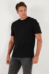 Buratti Yazı Detaylı Pamuklu Regular Fit Bisiklet Yaka Erkek T Shirt 59020203 SİYAH