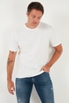 Buratti Yazı Detaylı Pamuklu Regular Fit Bisiklet Yaka Erkek T Shirt 59020203 EKRU
