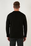 Buratti Yünlü Slim Fit Mono Yaka Düğmeli Erkek Hırka 6341016 SİYAH