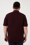 Büyük Beden Pamuklu Regular Fit Erkek Polo Yaka T Shirt 5902118B VİŞNE