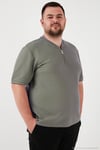 Büyük Beden Pamuklu Regular Fit Erkek T Shirt 5902653B HAKİ