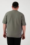 Büyük Beden Pamuklu Regular Fit Erkek T Shirt 5902653B HAKİ