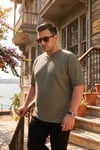 Büyük Beden Pamuklu Regular Fit Erkek T Shirt 5902653B HAKİ