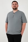 Büyük Beden Pamuklu Regular Fit Erkek T Shirt 5902653B AÇIK HAKİ