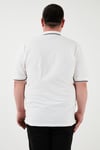 Büyük Beden Pamuklu Regular Fit Erkek Polo Yaka T Shirt 5902118B BEYAZ