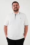 Büyük Beden Pamuklu Regular Fit Erkek Polo Yaka T Shirt 5902118B BEYAZ