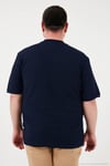 Büyük Beden Pamuklu Regular Fit Erkek T Shirt 5902653B LACİVERT