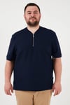 Büyük Beden Pamuklu Regular Fit Erkek T Shirt 5902653B LACİVERT