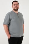 Büyük Beden Pamuklu Regular Fit Erkek T Shirt 5902653B AÇIK HAKİ
