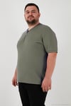 Büyük Beden Pamuklu Regular Fit Erkek T Shirt 5902653B HAKİ