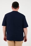 Büyük Beden Pamuklu Regular Fit Erkek T Shirt 5902653B LACİVERT