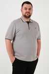 Büyük Beden Pamuklu Regular Fit Erkek Polo Yaka T Shirt 5902118B TAŞ