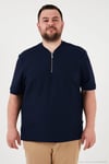 Büyük Beden Pamuklu Regular Fit Erkek T Shirt 5902653B LACİVERT