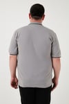 Büyük Beden Pamuklu Regular Fit Erkek Polo Yaka T Shirt 5902118B TAŞ