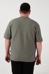 Büyük Beden Pamuklu Regular Fit Erkek T Shirt 5902653B HAKİ