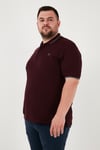 Büyük Beden Pamuklu Regular Fit Erkek Polo Yaka T Shirt 5902118B VİŞNE