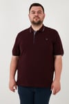 Büyük Beden Pamuklu Regular Fit Erkek Polo Yaka T Shirt 5902118B VİŞNE