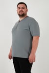 Büyük Beden Pamuklu Regular Fit Erkek T Shirt 5902653B AÇIK HAKİ