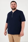 Büyük Beden Pamuklu Regular Fit Erkek T Shirt 5902653B LACİVERT