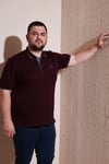 Büyük Beden Pamuklu Regular Fit Erkek Polo Yaka T Shirt 5902118B VİŞNE