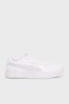 Carina 3.0 Deri Logolu Sneaker Kadın Ayakkabı 40036518 BEYAZ-GRİ