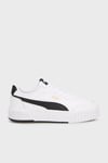 Carina Mia Deri Logolu Sneaker Kadın Ayakkabı 40263702 BEYAZ-SİYAH