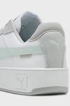 Carina Street Deri Logolu Kalın Taban Sneaker Kadın Ayakkabı 38939043 BEYAZ-MİNT