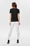 caya Streç Ajurlu Regular Fit Yuvarlak Yaka Kadın T Shirt 15158450 SİYAH