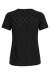 caya Streç Ajurlu Regular Fit Yuvarlak Yaka Kadın T Shirt 15158450 SİYAH