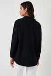 Cepleri Taş Detaylı % 100 Pamuk Oversize Kadın Gömlek 51444781 SİYAH
