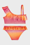 Charmiss Junior Tek Omuz Detaylı Hızlı Kuruyan Uv Korumalı Fırfırlı Kız Çocuk Bikini SB2614000601 ORANJ
