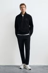 Chase Regular Fit Fermuar Yaka Örme Erkek Sweat 112030213 SİYAH